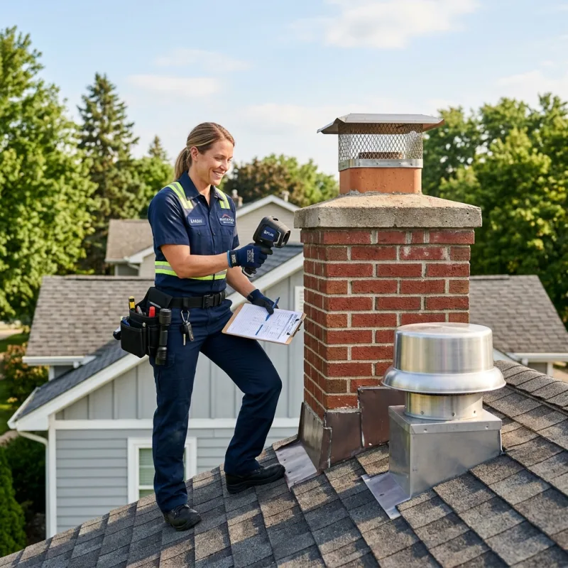 Technician inspecting a Cheltenham roof cavity and ductwork for a dead bird
